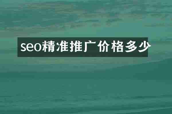 seo精准推广价格多少