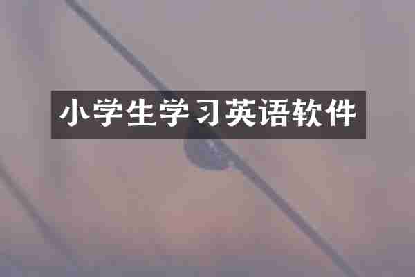 小学生学习英语软件