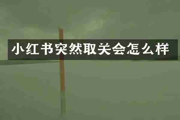 小红书突然取关会怎么样