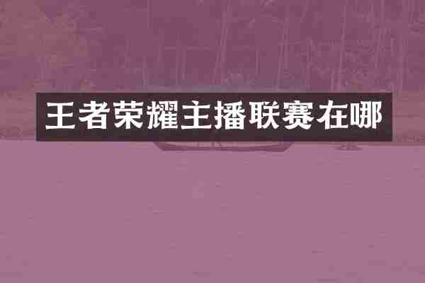 王者荣耀主播联赛在哪