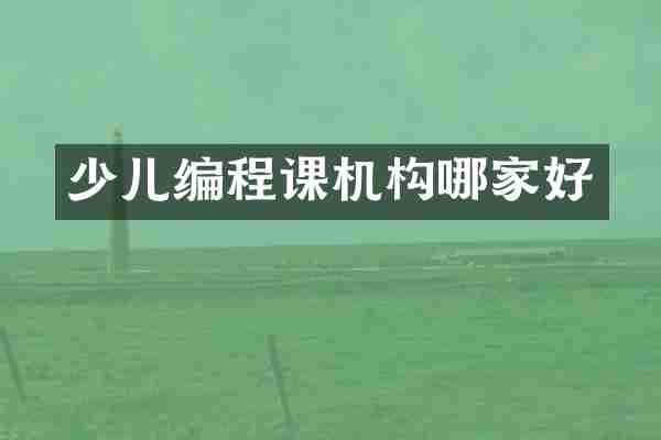 少儿编程课机构哪家好