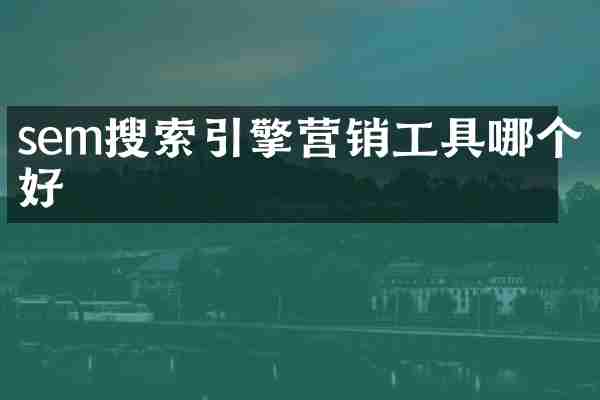 sem搜索引擎营销工具哪个好