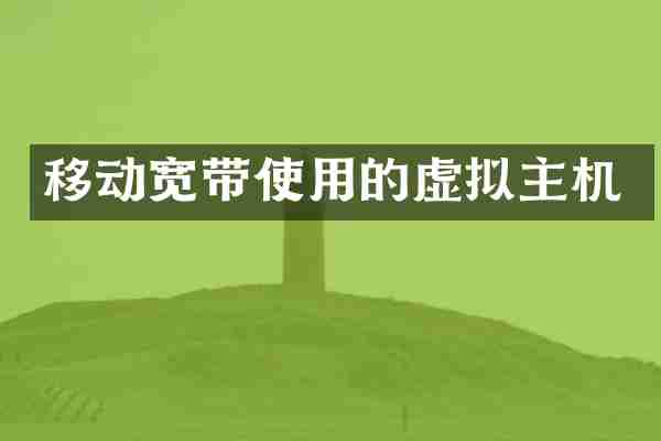 移动宽带使用的虚拟主机