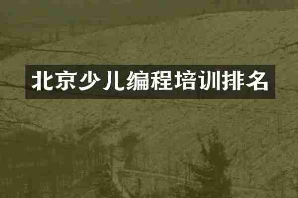 北京少儿编程培训排名