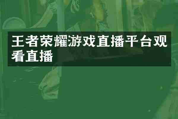 王者荣耀游戏直播平台观看直播