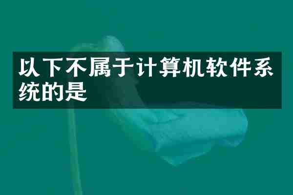 以下不属于计算机软件系统的是