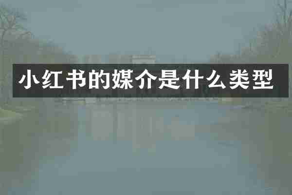 小红书的媒介是什么类型