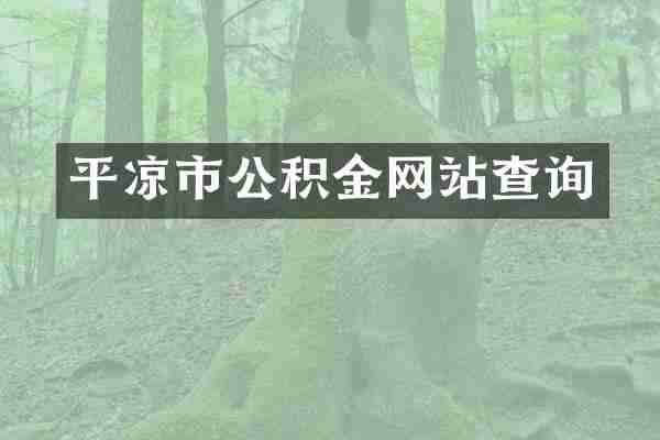 平凉市公积金网站查询