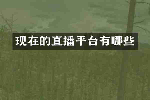 现在的直播平台有哪些