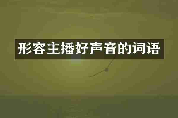 形容主播好声音的词语