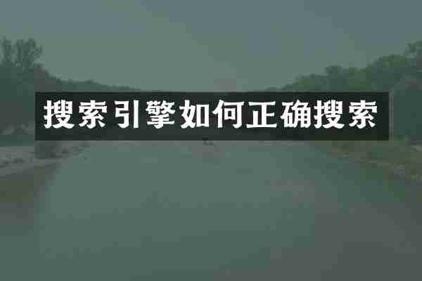 搜索引擎如何正确搜索