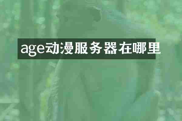 age动漫服务器在哪里