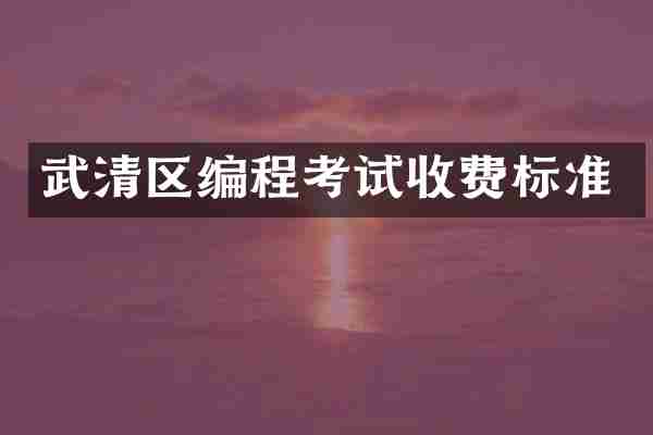 武清区编程考试收费标准