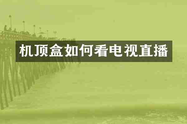 机顶盒如何看电视直播