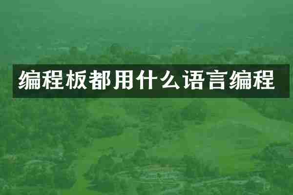 编程板都用什么语言编程