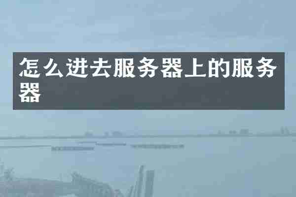 怎么进去服务器上的服务器