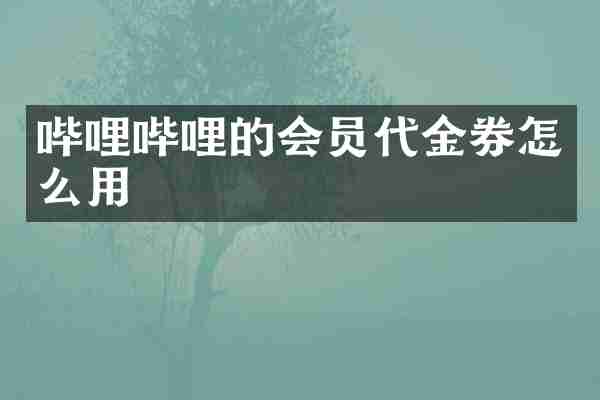 哔哩哔哩的会员代金券怎么用