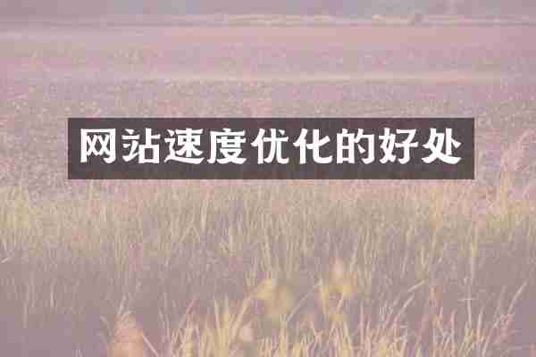 网站速度优化的好处