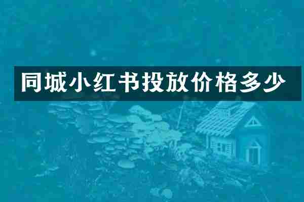 同城小红书投放价格多少