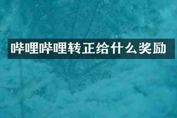 哔哩哔哩转正给什么奖励