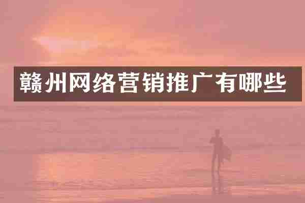 赣州网络营销推广有哪些