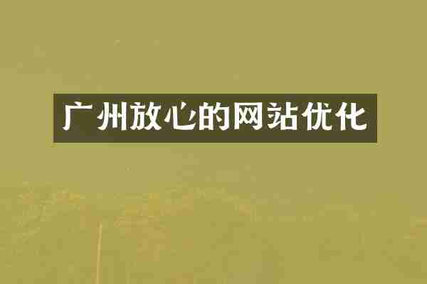 广州放心的网站优化