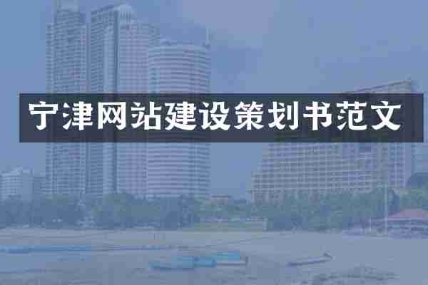 宁津网站建设策划书范文