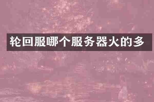 轮回服哪个服务器火的多