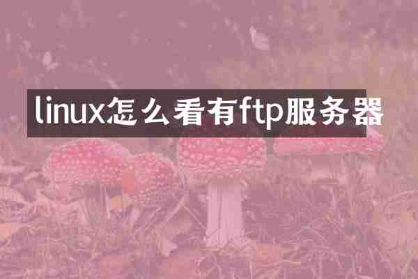 linux怎么看有ftp服务器