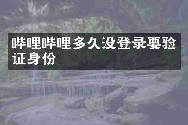 哔哩哔哩多久没登录要验证身份