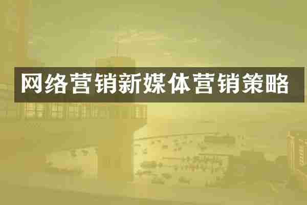 网络营销新媒体营销策略