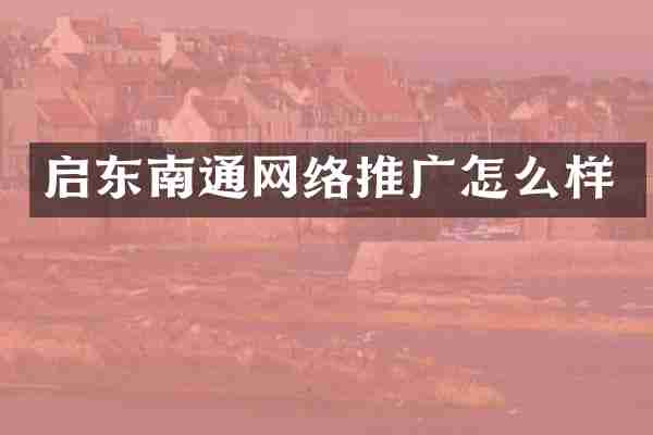 启东南通网络推广怎么样
