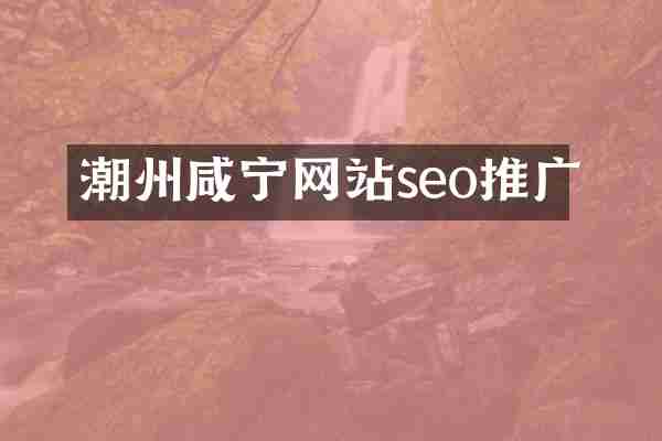 潮州咸宁网站seo推广