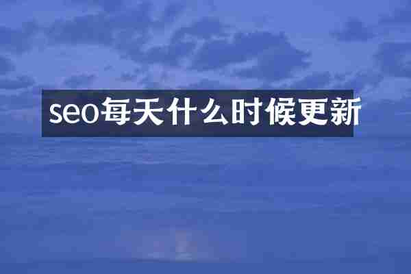 seo每天什么时候更新