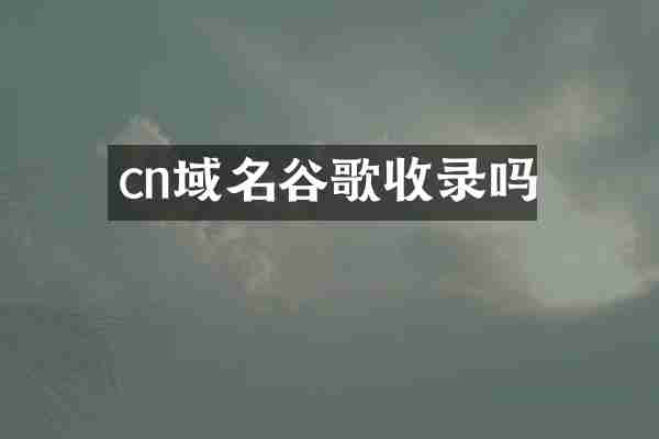 cn域名谷歌收录吗