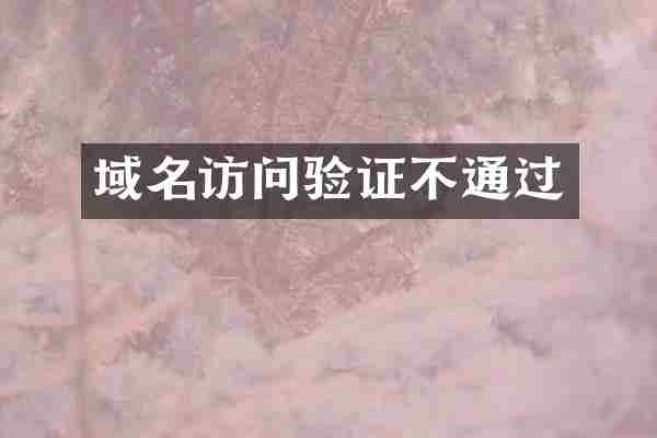 域名访问验证不通过
