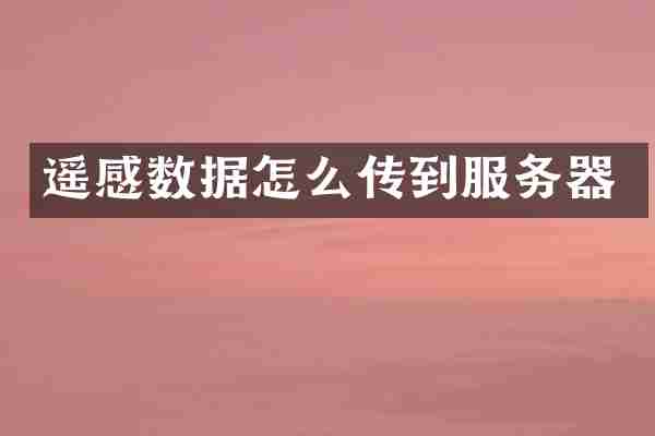 遥感数据怎么传到服务器