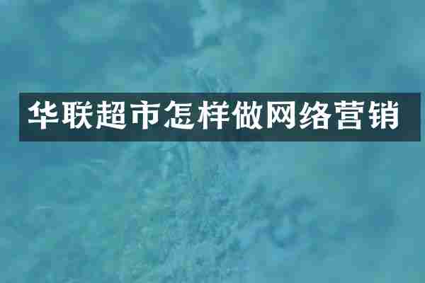 华联超市怎样做网络营销