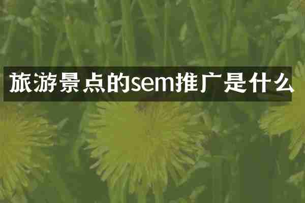 旅游景点的sem推广是什么
