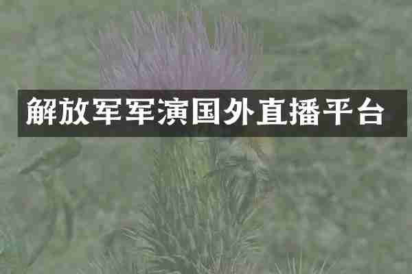 解放军军演国外直播平台