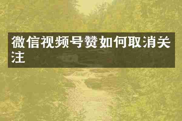 微信视频号赞如何取消关注