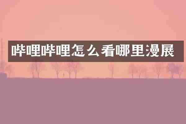 哔哩哔哩怎么看哪里漫展
