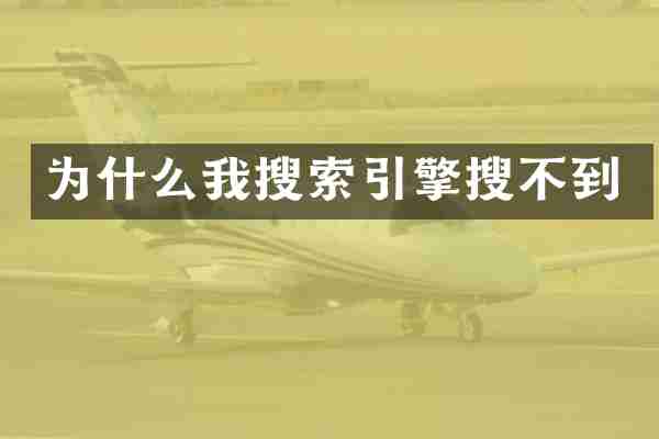 为什么我搜索引擎搜不到