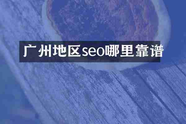 广州地区seo哪里靠谱