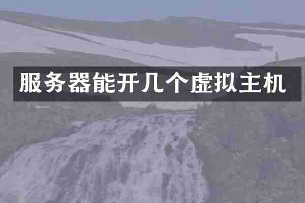 服务器能开几个虚拟主机
