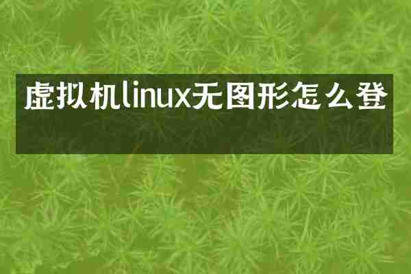虚拟机linux无图形怎么登录