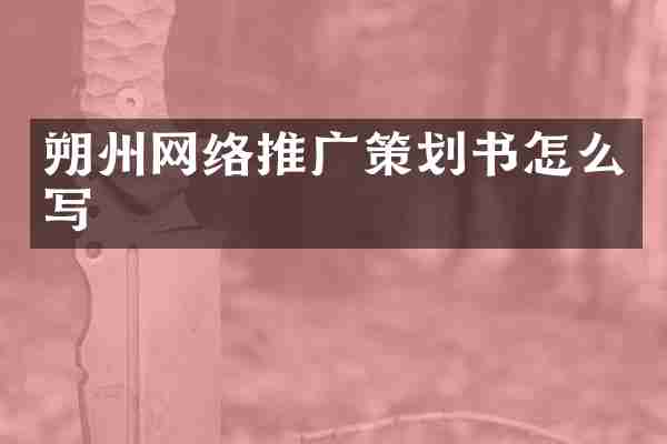 朔州网络推广策划书怎么写