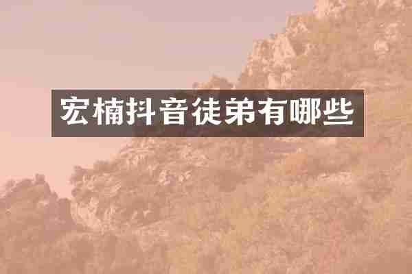 宏楠抖音徒弟有哪些