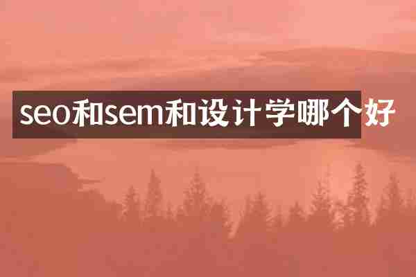 seo和sem和设计学哪个好