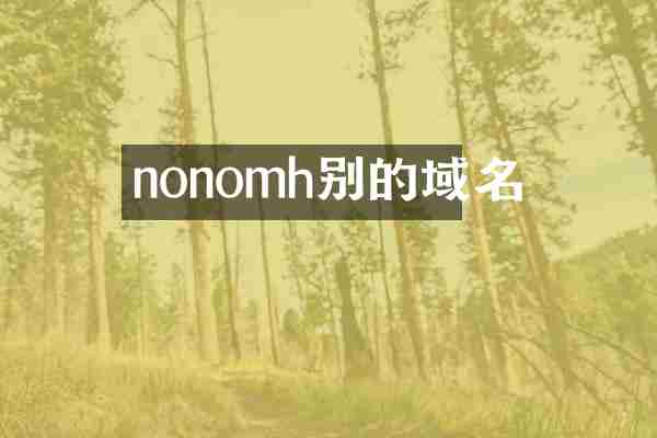 nonomh别的域名